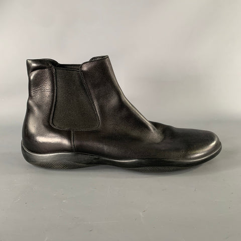 PRADA SPORT Size 9 Black Leather Boots