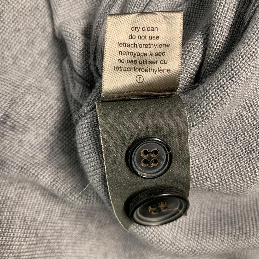 JOHN VARVATOS Size M Grey Silk Cashmere 2 Pockets Cardigan