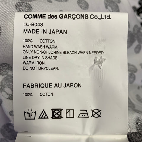 COMME des GARCONS HOMME Size L Mickey Mouse White Black Cotton Long Sleeve Shirt