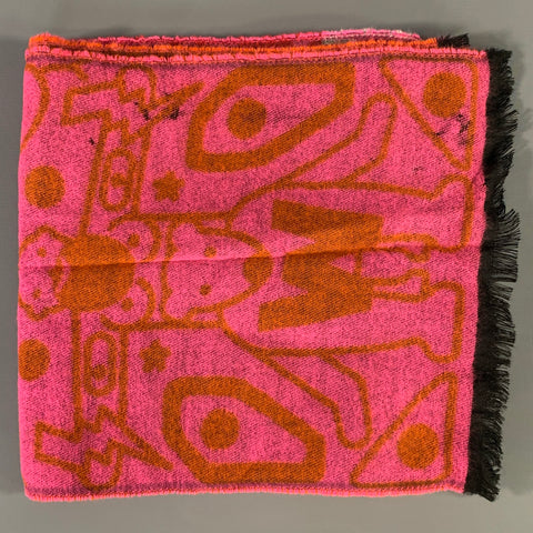 WALTER VAN BEIRENDONCK Orange Pink Geometric  Scarves