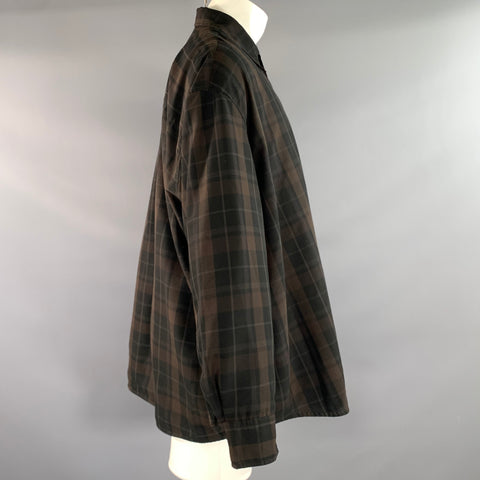 OUR LEGACY Size M Brown Black Plaid Cotton Button Up Long Sleeve Shirt