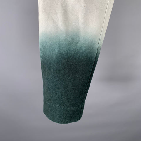 3.1 PHILLIP LIM Size 30 White Teal Ombre Cotton Casual Pants