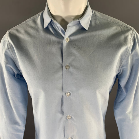 CUSTOM MADE Size M Light Blue Oxford Cotton Button Up Long Sleeve Shirt