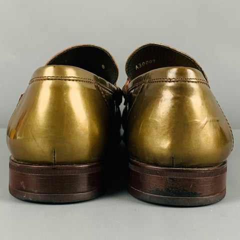 DOLCE & GABBANA Size 8 Green Patent Leather Penny Loafers