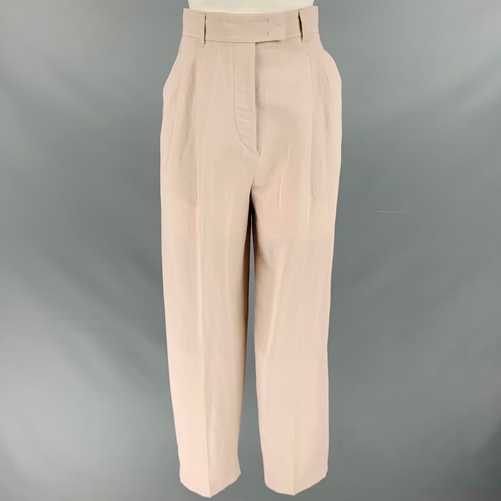 LORO PIANA Taille 2 Pantalon habillé plissé en laine vierge grise
