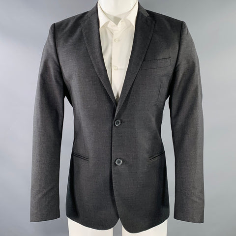 J.LINDEBERG Taille 40 Gris Laine Vierge Veste Sport Coupe Slim Droite