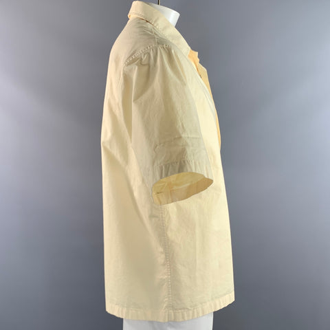JIL SANDER Size 42 Yellow Cotton Button Up Short Sleeve Shirt