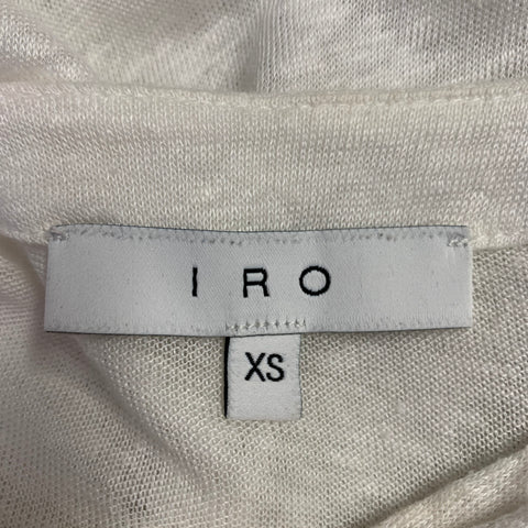 IRO Size XS Tissa White Linen Sleeveless Lace-Up Tank Top