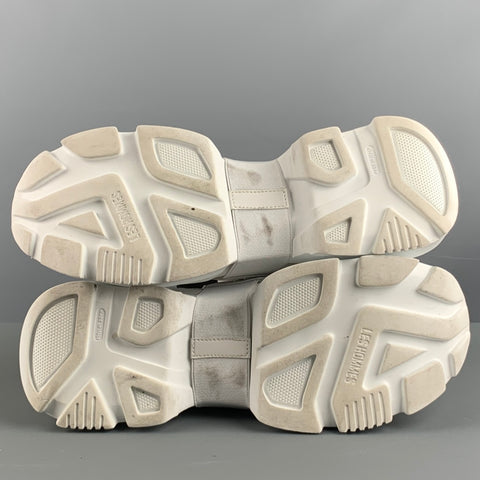 LES HOMMES Size 9.5 White Solid Leather Chunky heel Sneakers