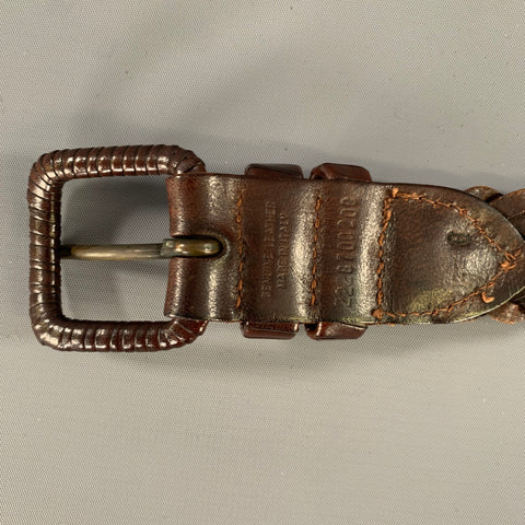 RALPH LAUREN Waist Size 0 Brown Woven Leather Belt
