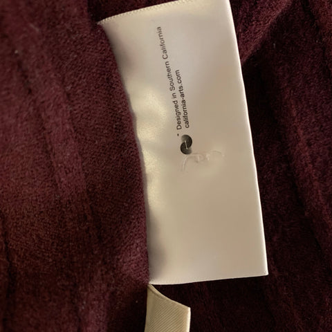 CALIFORNIA ARTS Size L Burgundy Wool Knit Button Up Sweater Womens