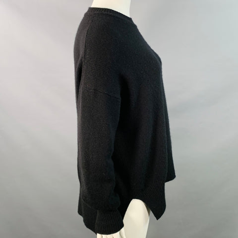 JIL SANDER Size XL Black Cashmere Crew Neck Sweater