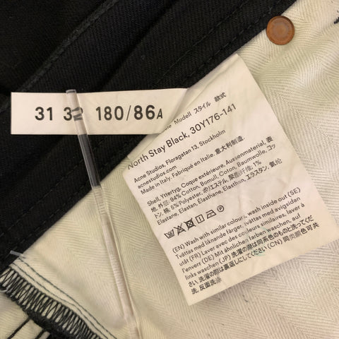 ACNE Size 31 Black Cotton Slim Fit Jeans