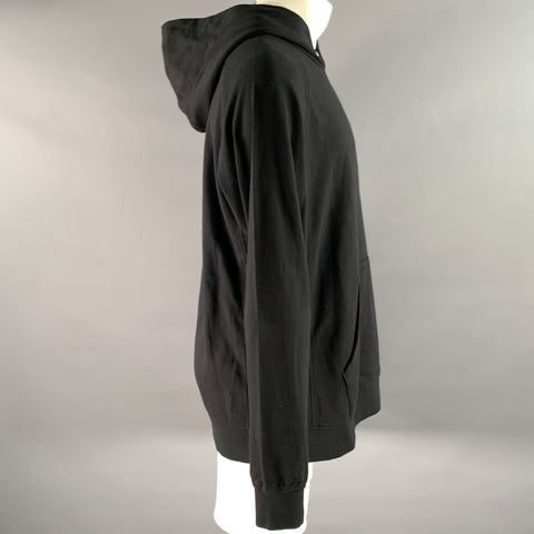VISVIM Size XL Black Wash Cotton Hoodie Sweatshirt