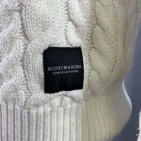 SCOTCH AND SODA Pull Ras du Cou XL Crème en Acrylique Torsadé
