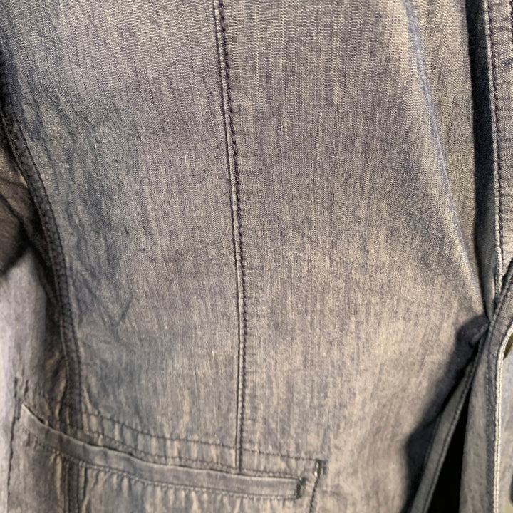 LANVIN x ACNE Size S Blue Cotton Notch Lapel Jacket