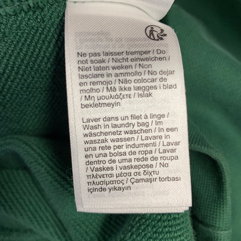 LACOSTE Size L Green Logo Cotton Hooded Sweatshirt