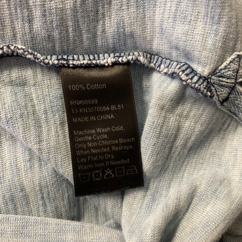 TODD SNYDER Size M Blue Light Blue Heather Cotton Henley Pullover