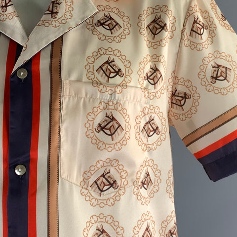 GUCCI Size L Beige Tan & Navy Equestrian Polyester Tracksuits & Sets