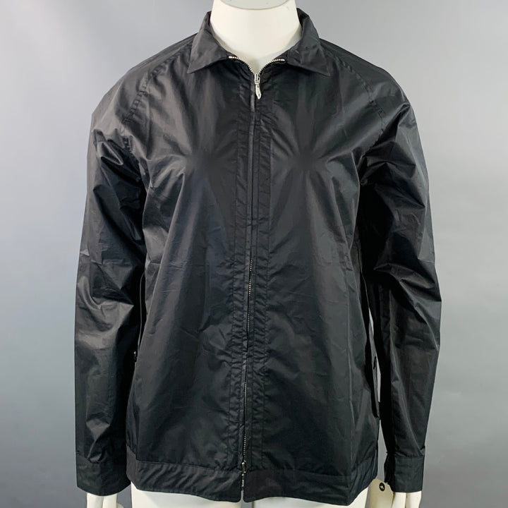 GOROUTA Size L Black Polyester Windbreaker Zip Up Jacket