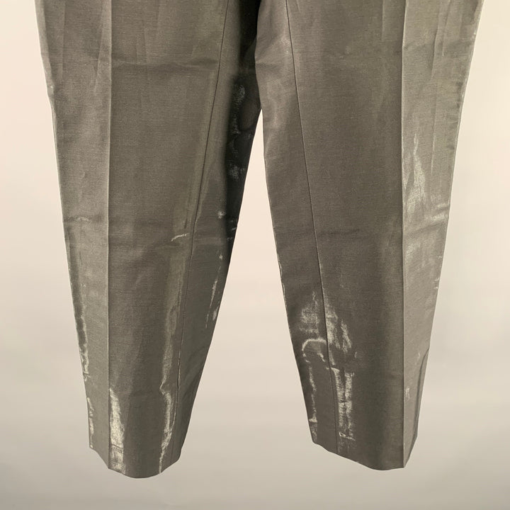 FENDI Size 29 Grey Silver Shimmery Wool Blend Straight Pants