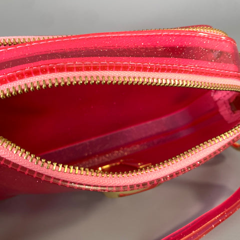 MARC JACOBS Pink Gold Glitter PVC Shoulder Bag
