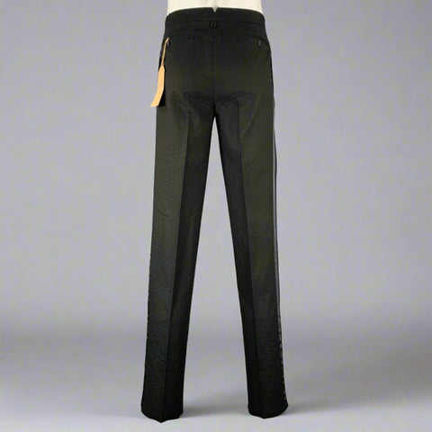BLACK FLEECE Pantalon de smoking texturé en coton noir Taille 34
