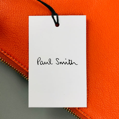 PAUL SMITH Orange Solid Leather Document Holder Bags