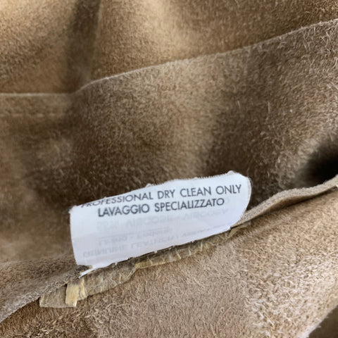 YVES SAINT LAURENT Chest Size 46 Size 46 Camel Tan Leather Zip Up Coat