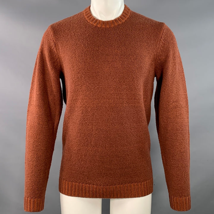 TAYLOR STITCH Size 40 Heather Orange Knit Crew Neck Sweater