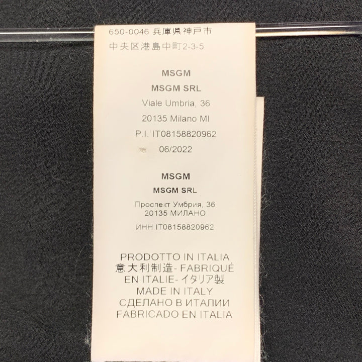 MSGM Size 34 Black Contrast Stitch Wool Blend Notch Lapel Sport Coat