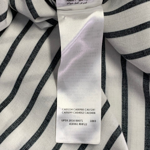MCQ by ALEXANDER MCQUEEN 2016 Size L Black White Viscose Stripe Tunic Shirt