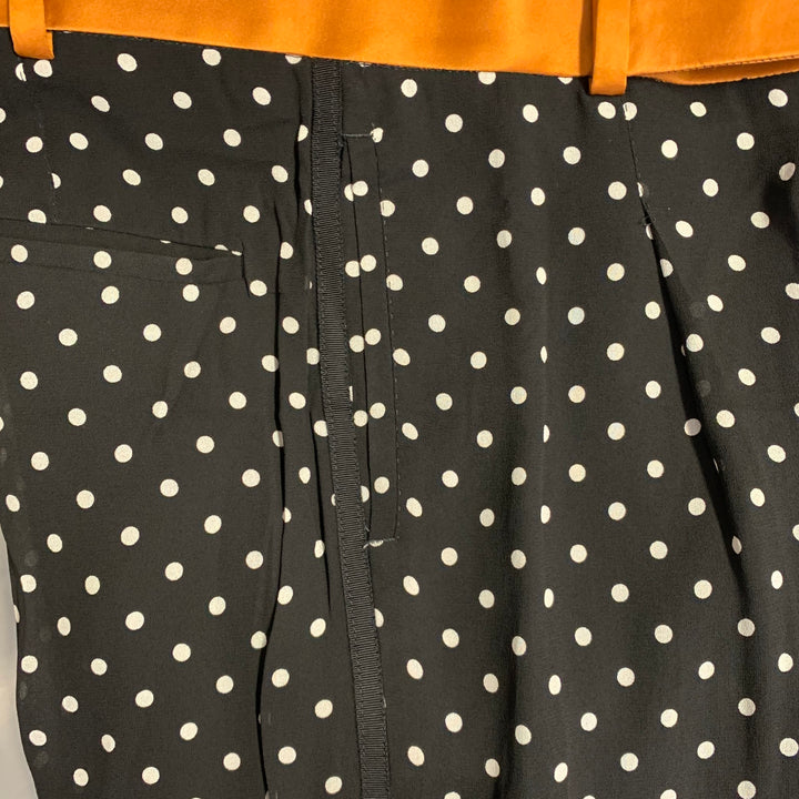 HAIDER ACKERMANN Size 30 Black White Polka Dot Viscose Silk Casual Pants