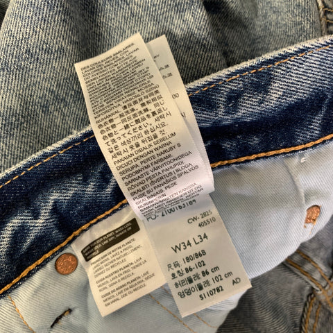 LEVI'S Size 34 Blue Cotton Relaxed Jeans
