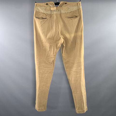 KAPITAL Size L Khaki Tan Solid Cotton Double knee Casual Pants