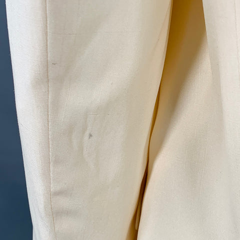 SAKS FIFTH AVENUE Size 48 Cream Silk Double Breasted Single Button Sport Coat