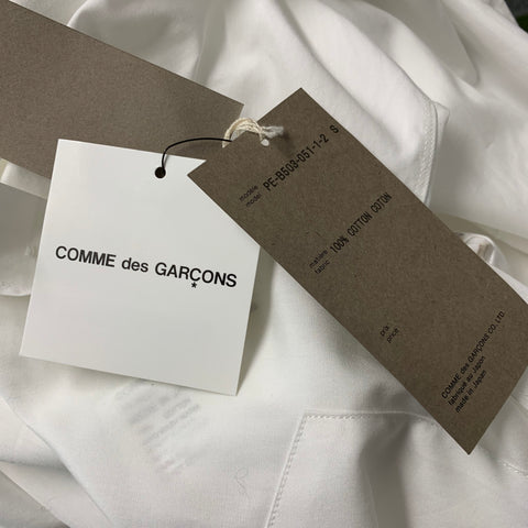 COMME des GARCONS HOMME PLUS Size S White Gold Embellishment Long Sleeve Shirt