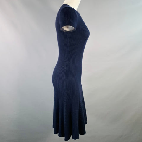 POLO by RALPH LAUREN Size S Navy Merino Wool Ribbed Short Sleeve Dress