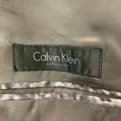 CALVIN KLEIN 'COLLECTION' Talla 42 Abrigo deportivo de poliéster abstracto gris oliva