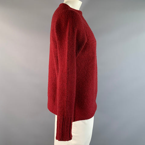 DRIES VAN NOTEN Size L Red Knit Merino Wool Knit Pullover