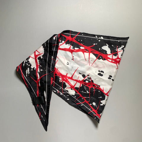HAIDER ACKERMANN Black Red & White Splatter Silk Scarves