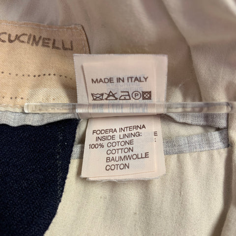 BRUNELLO CUCINELLI Size 44 Navy Grey Pinstripe Wool Cashmere Sport Coat