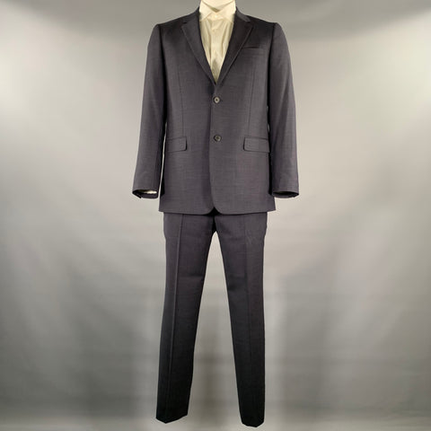THEORY Size 42 Navy Heather Wool Blend Notch Lapel Suit