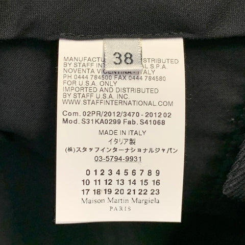 MAISON MARTIN MARGIELA Size 28 Black Twill Wool Flames Flat Front Dress Pants