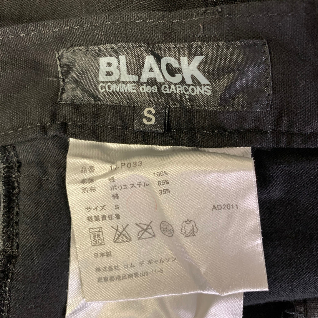 COMME des GARCONS Size S Black Grey Cotton Polyester Drop Crotch Pants