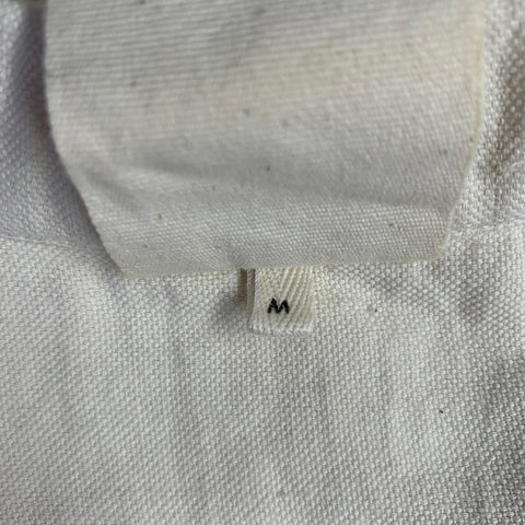 NO BRAND Size M Cream Cotton Two Pockets Short Sleeve Shirt