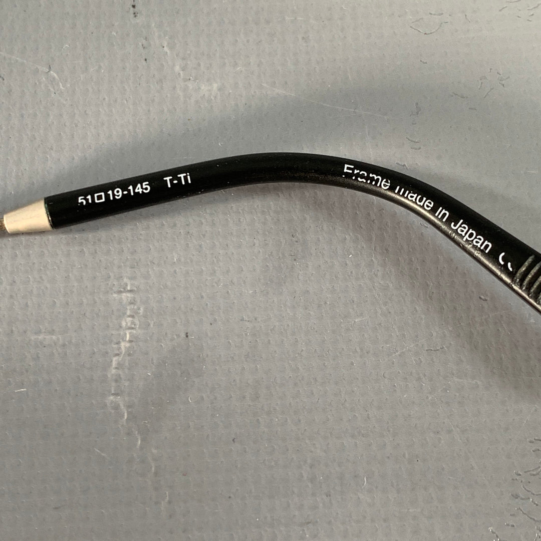 MATSUDA Silver Black Engraved Metal Aviator Sunglasses