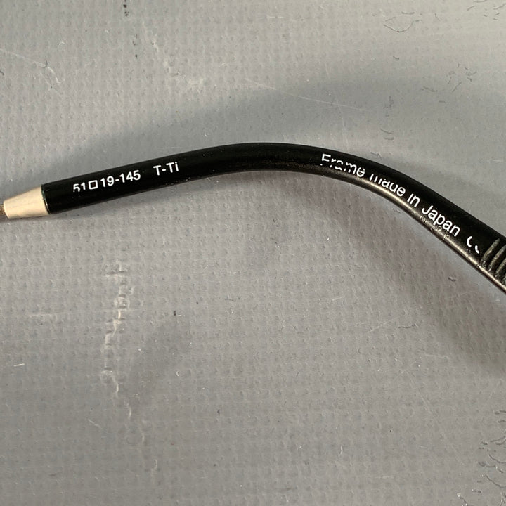 MATSUDA Silver Black Engraved Metal Aviator Sunglasses