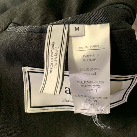 AMI by ALEXANDRE MATTIUSSI Size M Black Cotton Viscose Coat