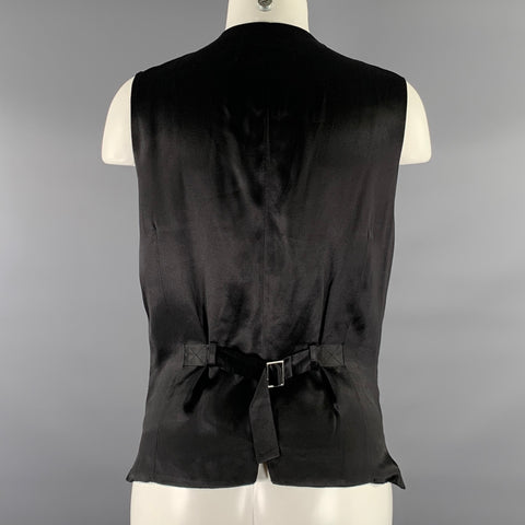 DOLCE & GABBANA Size M Black White Wool Blend Houndstooth Classic Vest